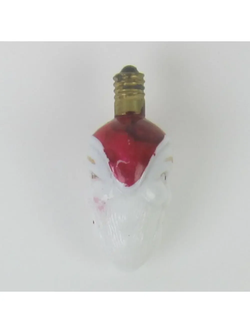 Vintage Santa Claus Christmas Milk Glass Light Bulb Double Side Face Japan WORKS